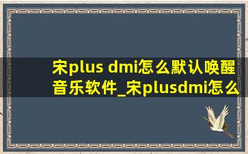 宋plus dmi怎么默认唤醒音乐软件_宋plusdmi怎么改唤醒词